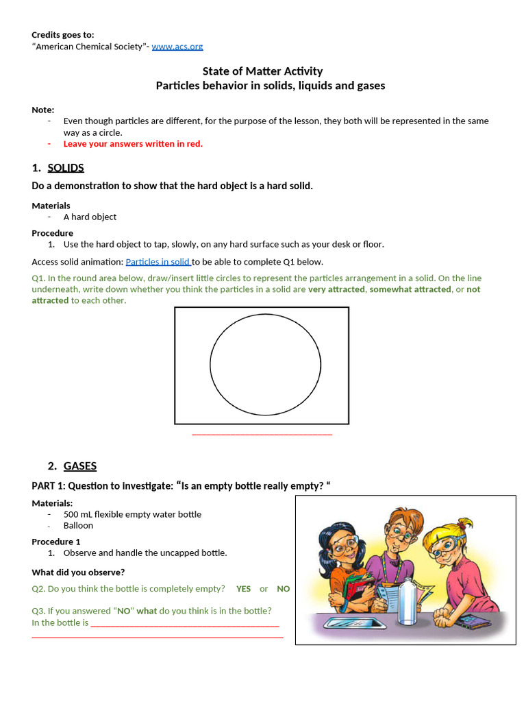 Understanding Particle Behavior in Matter | PDF | Gases | Liquids
