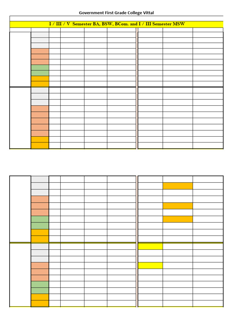 2024-25 Odd Semester Master Time Table | PDF