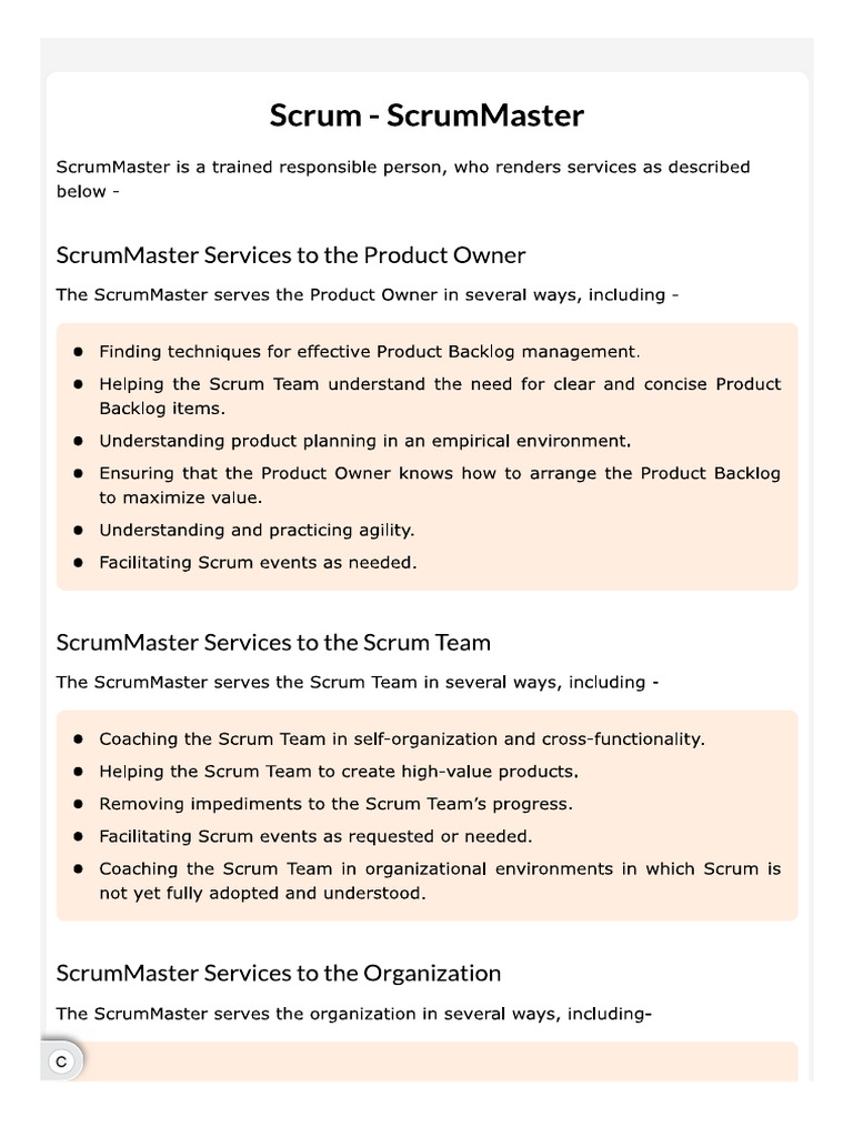 Scrum Master | PDF