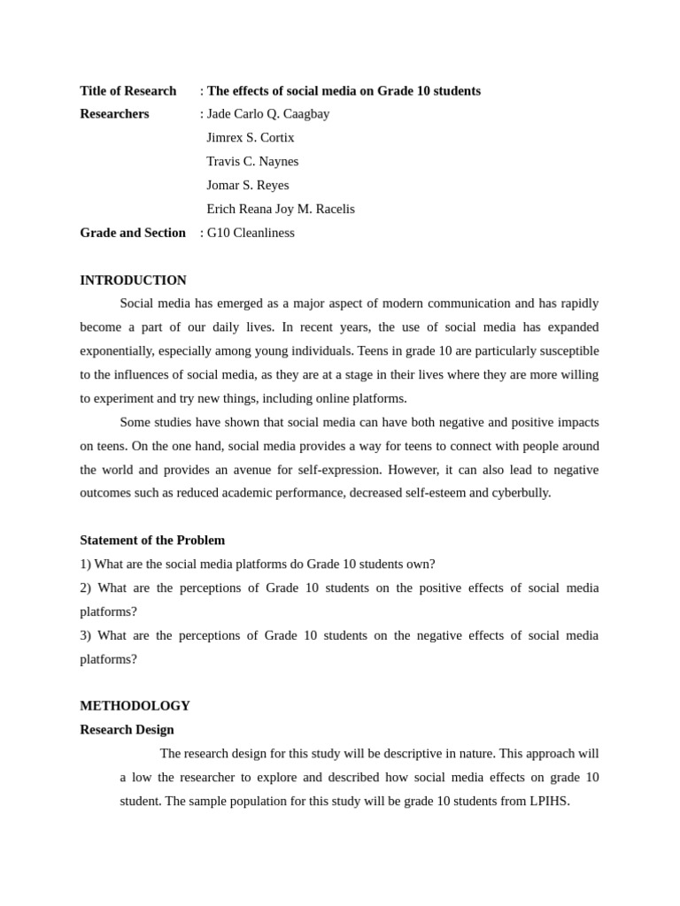 Sample Researcher Paper - Edited Version of Caagbay, Et. Al (2023 ...
