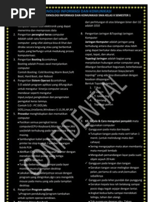 Kisi Kisi Tik Kelas X Semester I Satu