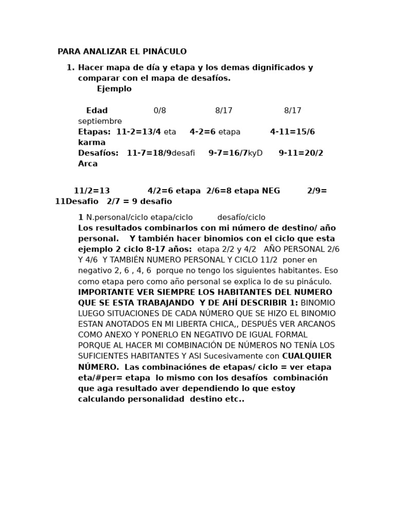 Análisis de Pináculos y Ciclos Numerológicos | PDF