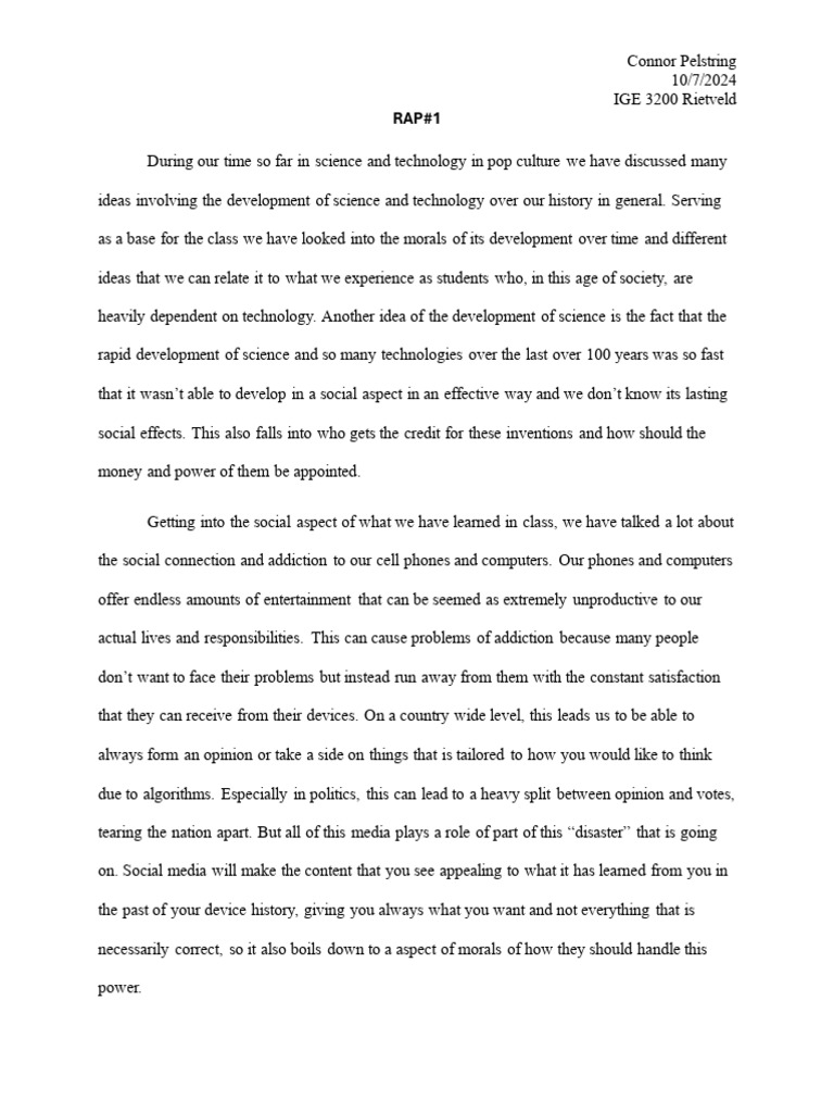 Social Impact of Technology and Science | PDF | Science | Paradigm