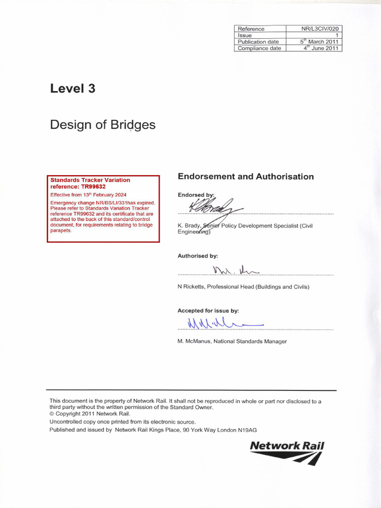 Network Rail Civil Engineering Standards | PDF | Rail Transport | Bridge