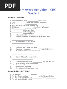CRE Homework Activities Grade 1