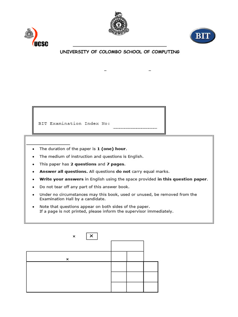 It3505 2019 part 2 ans pdf database index data management
