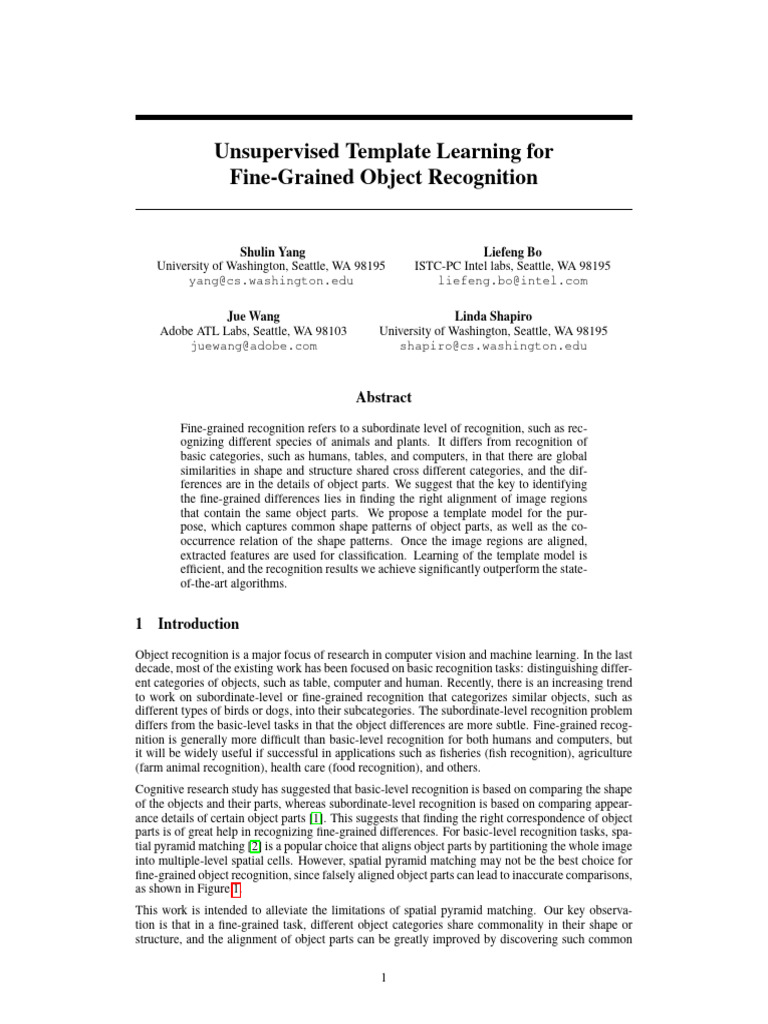 4714 Unsupervised Template Learning For Fine Grained Object Recognition ...
