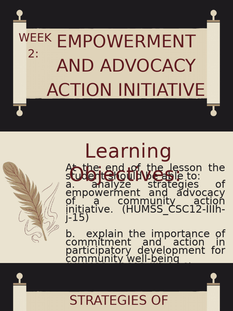 Empowerment and Advocacy Strategies | PDF | Empowerment | Strategic ...