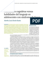 Habilidades Cognitivas Versus Habilidades Del Lenguaje en Adolescentes Con Síndrome de Down