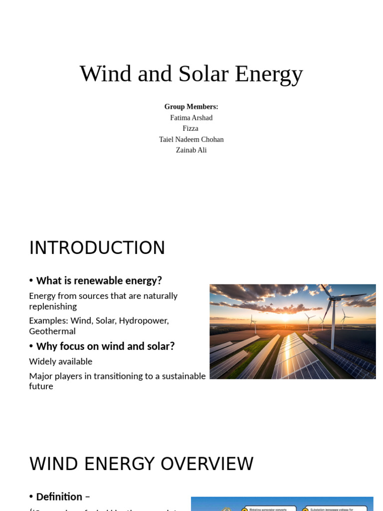 Wind and Solar Energy Overview | PDF | Solar Power | Wind Power
