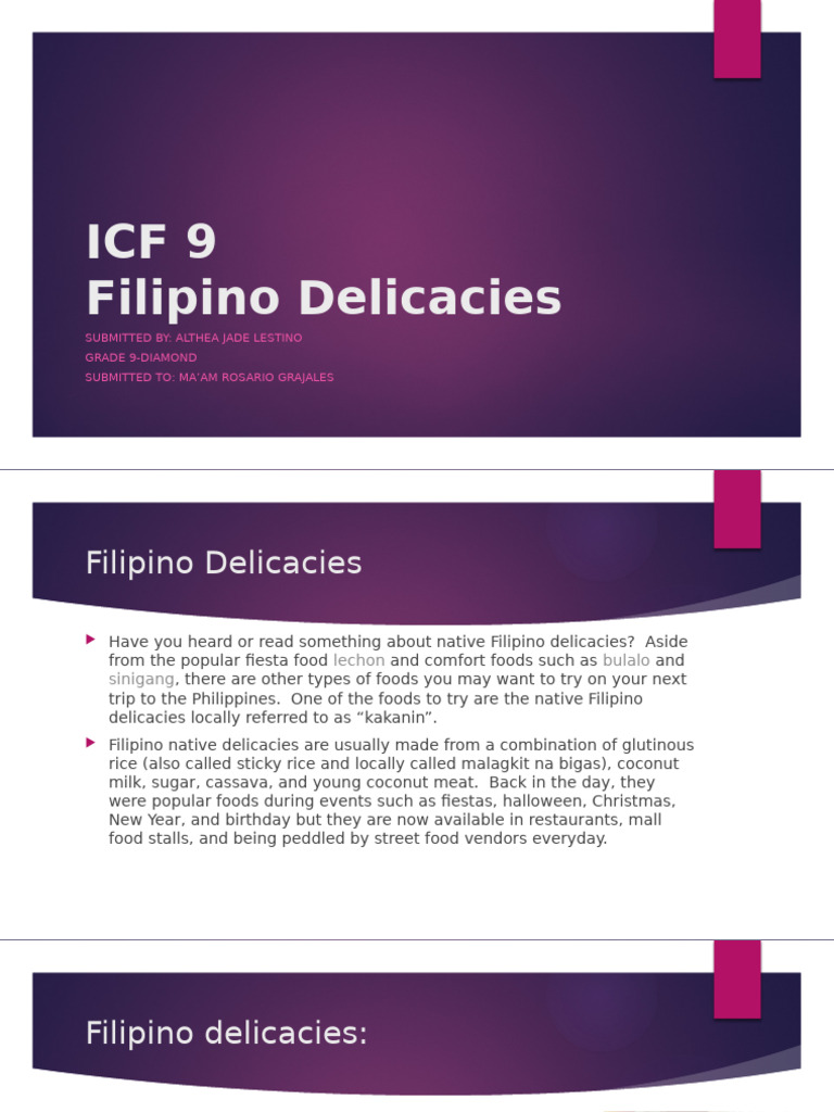 Filipino Kakanin Delicacies Guide | PDF | Foods | Cuisine