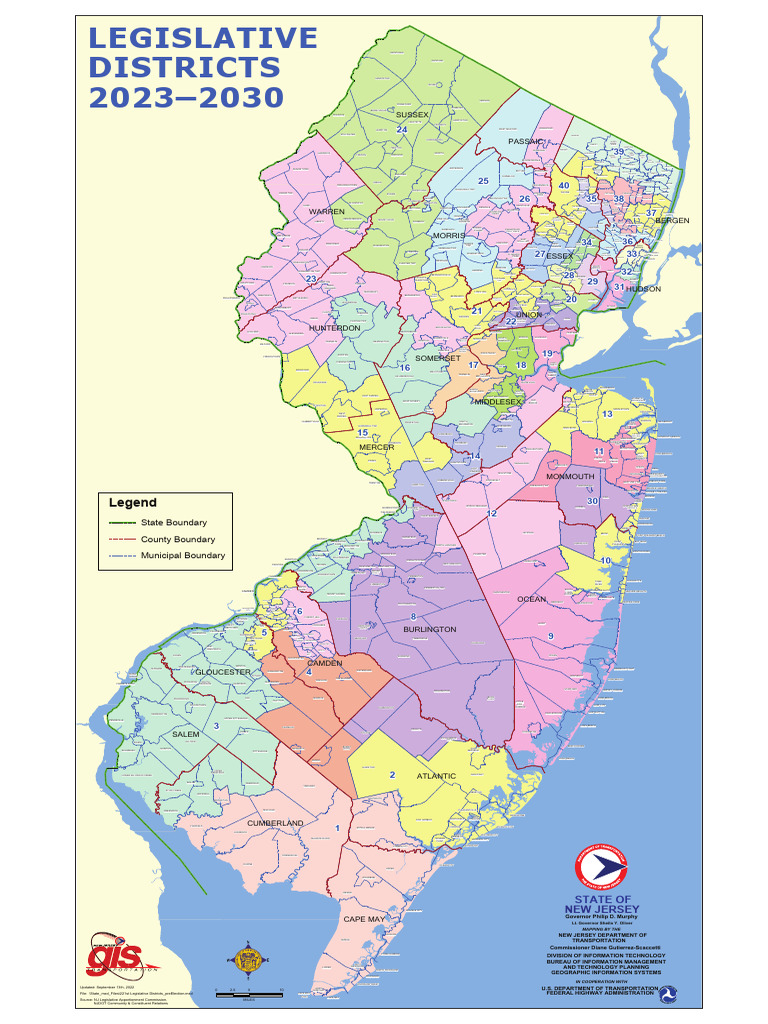 New Jersey Legislative Districts Map | PDF | New Jersey