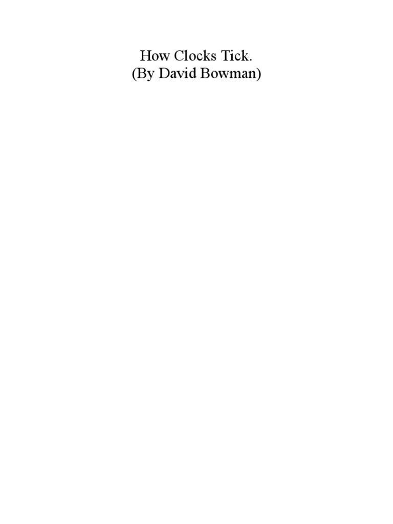 Understanding How Clocks Tick | PDF | Art