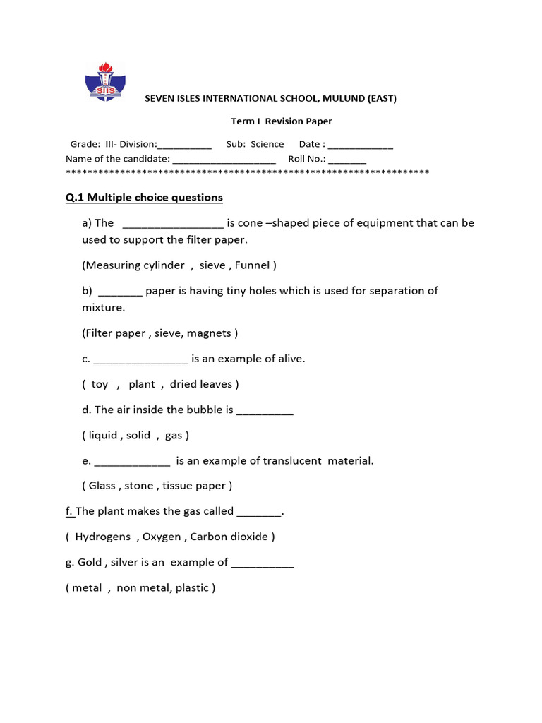Term 1 Science … | Free Interactive Worksheets | 5257250, image size:768x1024