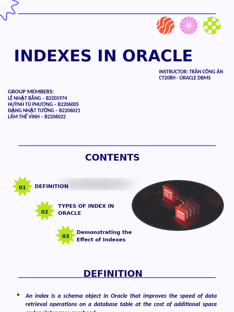 Final Group-Orcl | PDF | Database Index | Information Technology Management