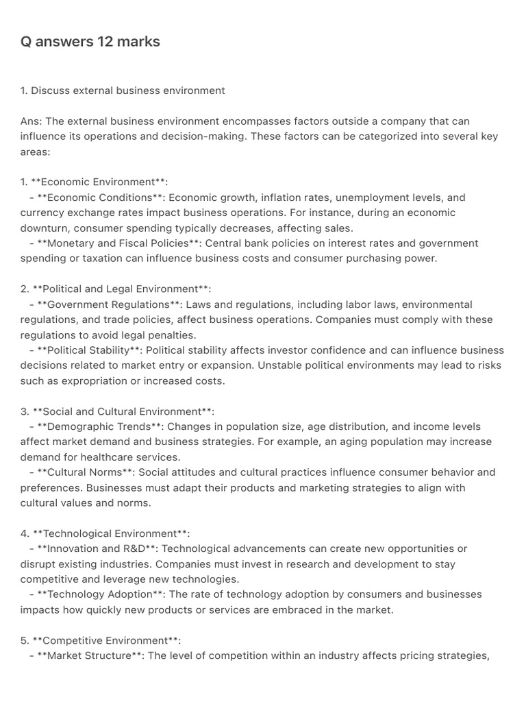 External Business Environment Factors | PDF | Pricing | Demand
