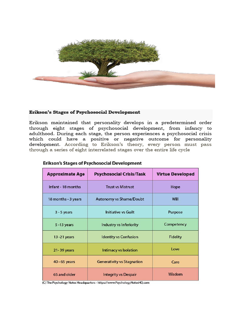 Erickson Psychdi38bdhel Theory | PDF | Childhood | Behavioural Sciences