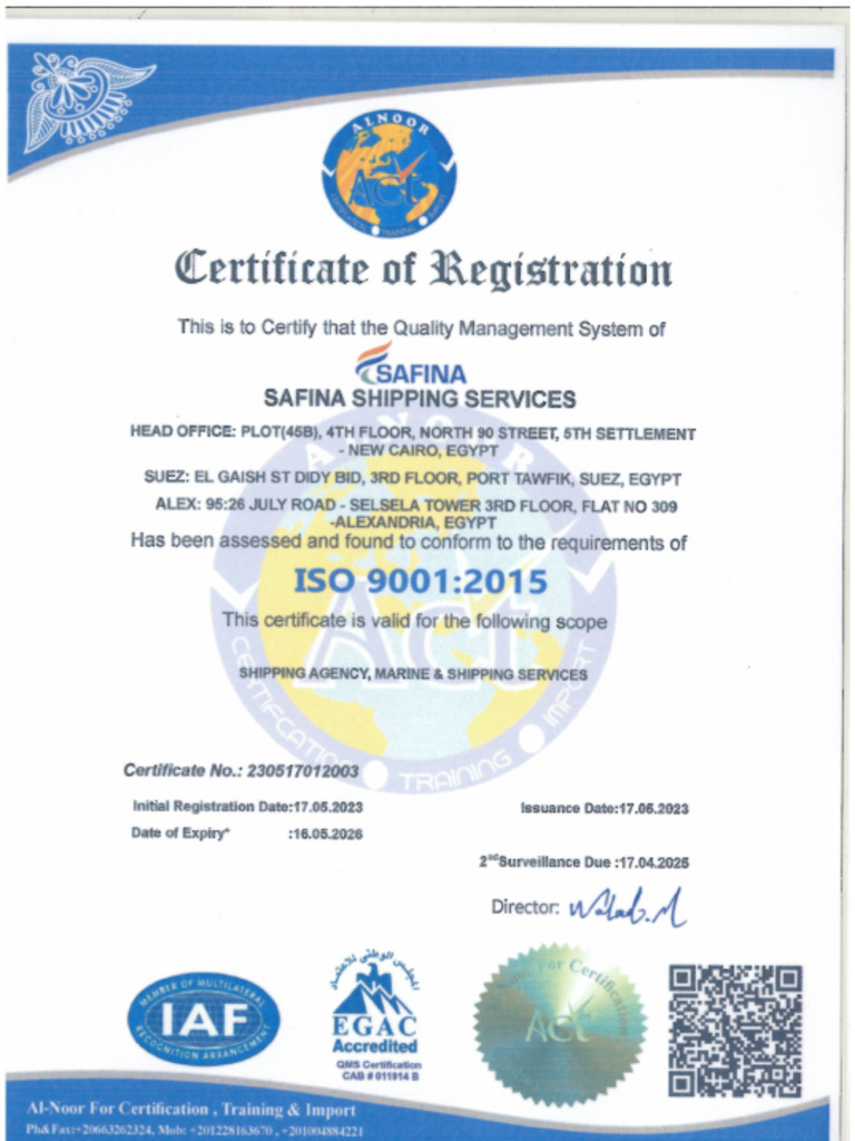 Certificate Iso 9001 2015 - SF - 2024 | PDF