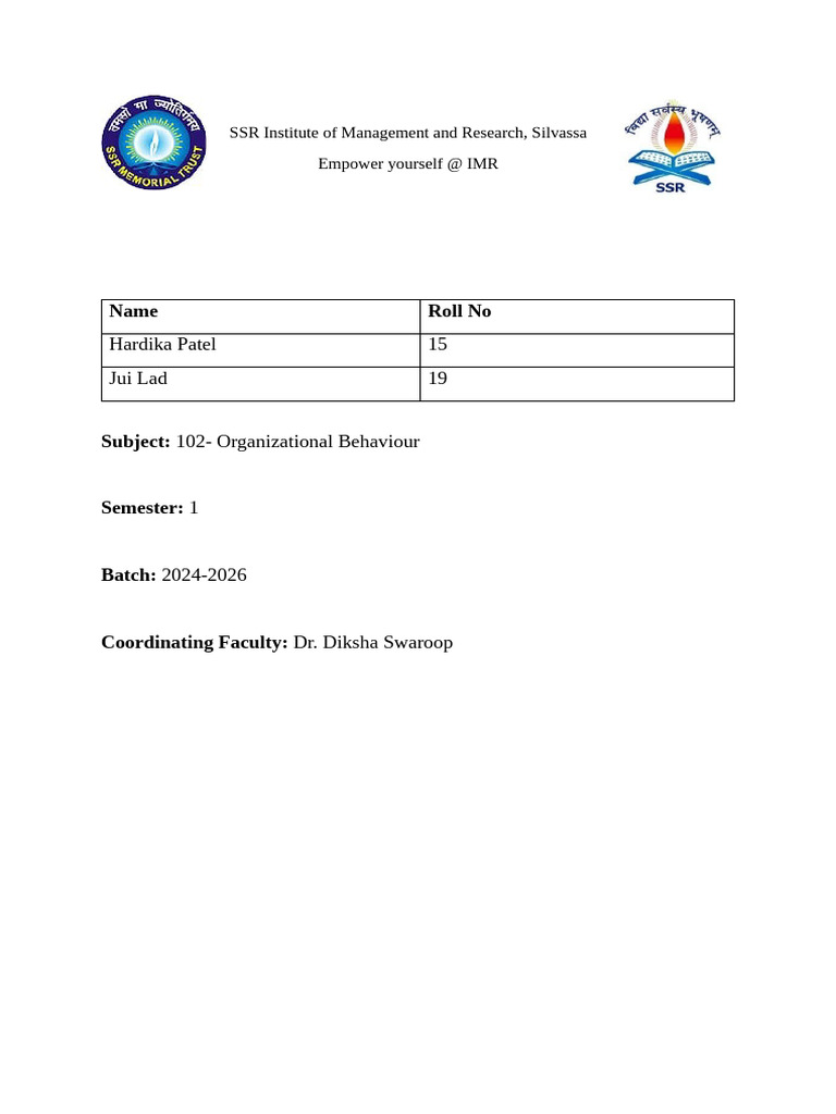 OB Assignment | PDF | Leadership | Creativity