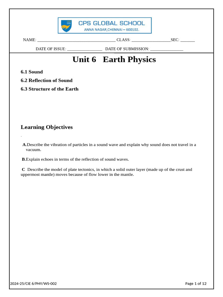 Sound Waves and Their Properties Worksheet | PDF | Waves | Sound