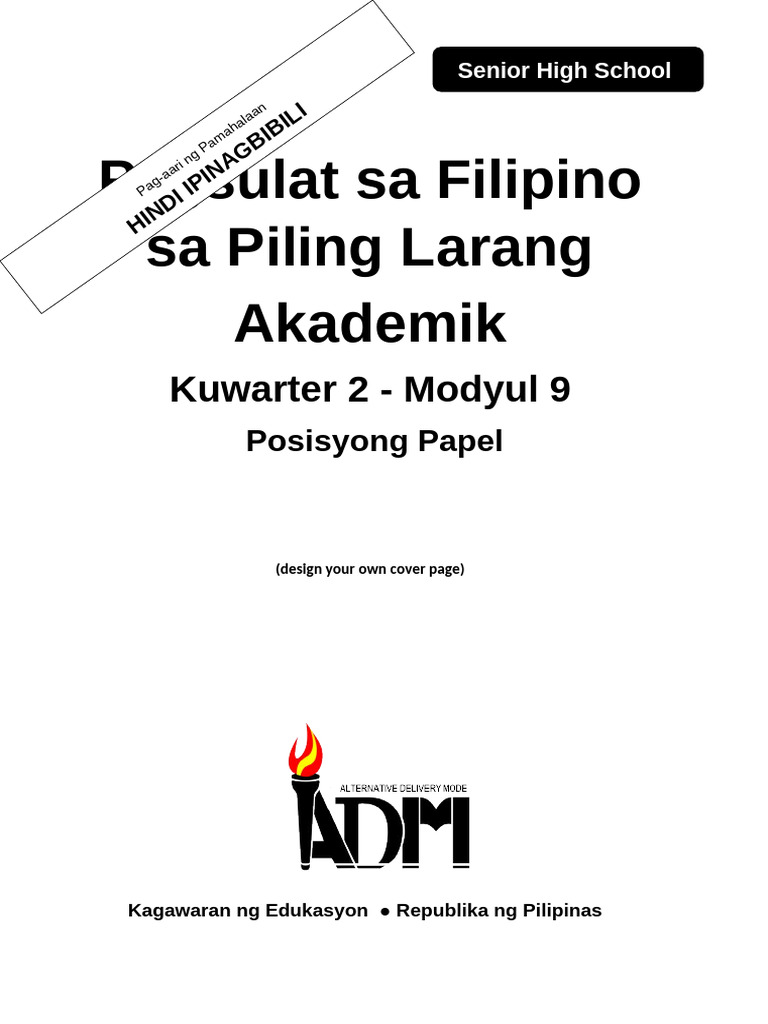 2sabidor Piling Larang Akademik Qtr1 Modyul 9 Aralin 1 Posisyong Papel ...