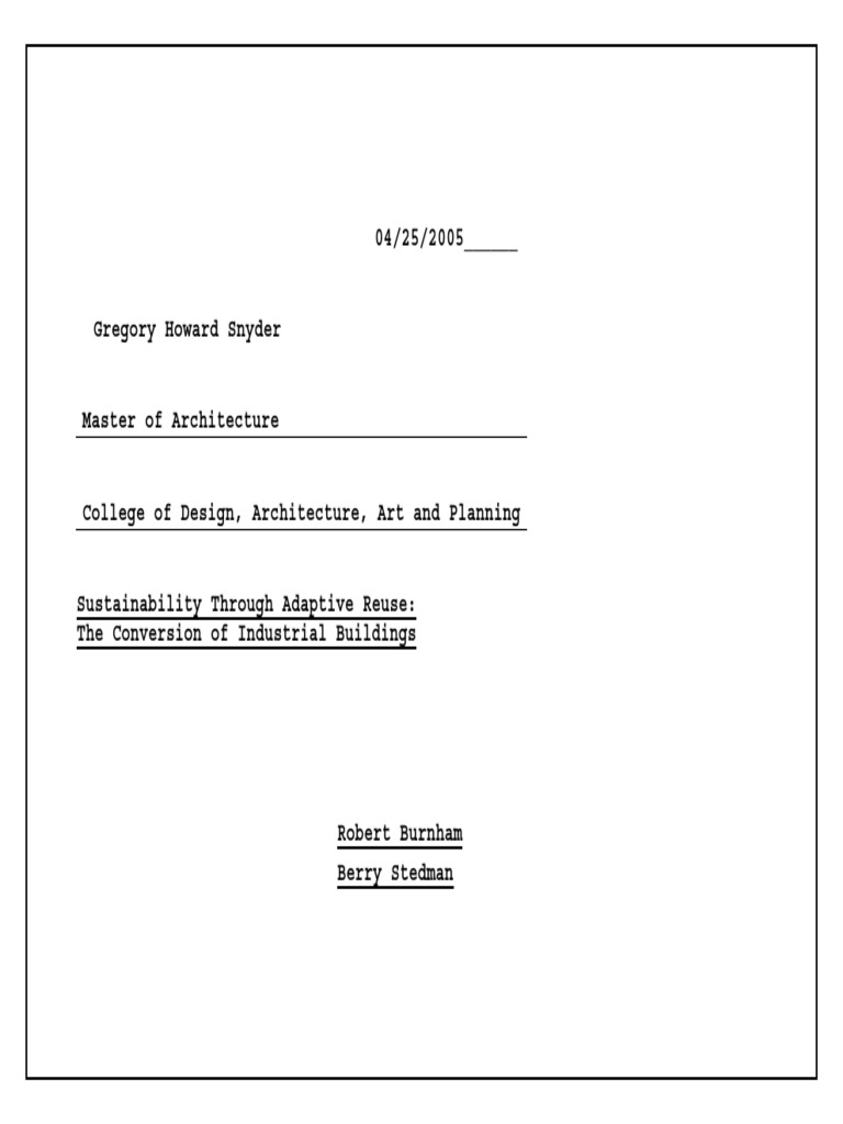 Sustainability Through Adaptive Reuse Pdf Sustainable Design