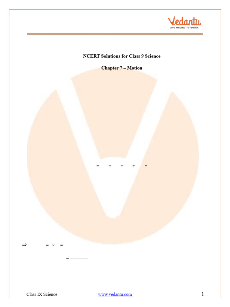 Ncert solutions for science chapter 7 motion class 9 free pdf download