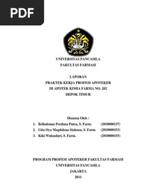 Laporan Umum Pkpa Apotek Kimia Farma No 202