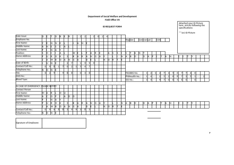 ID Request Form | PDF