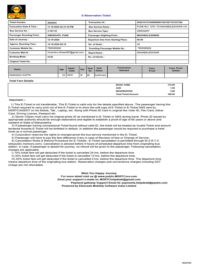 Reservation Ticket Counter Timing Thane