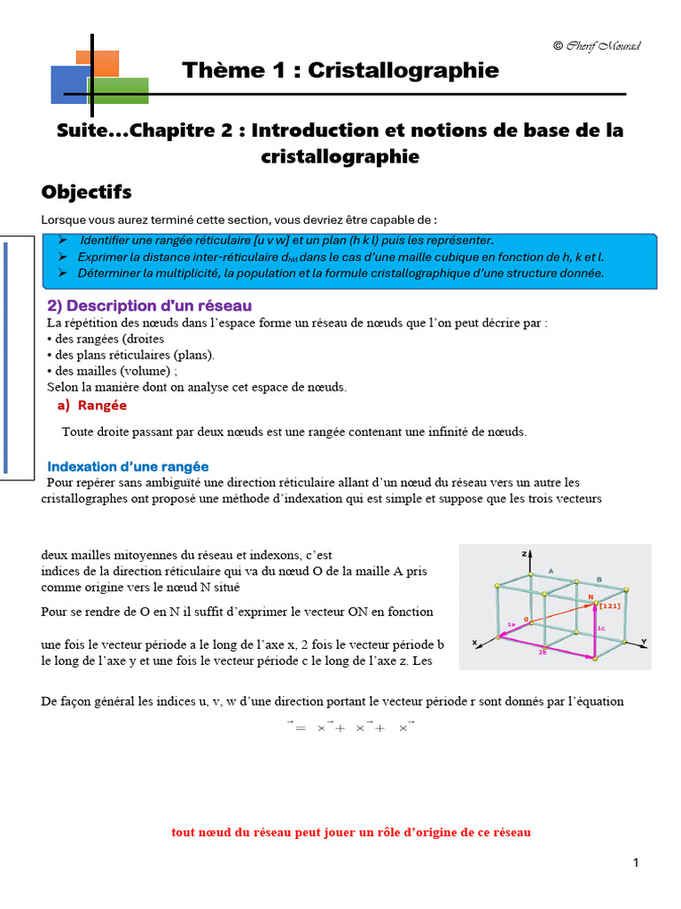 Indexation des Plans Réticulaires en Cristallographie | PDF ...