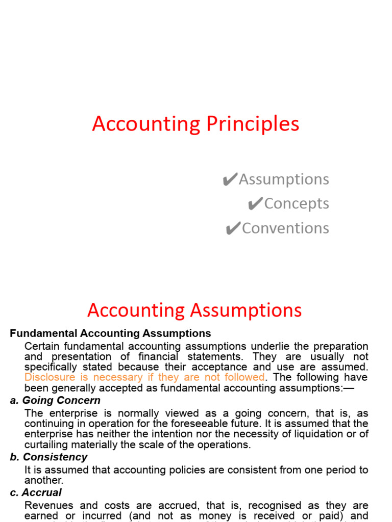 Fundamental Accounting Assumptions Explained | PDF | Going Concern ...
