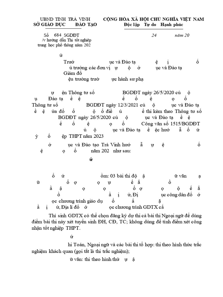 684 HD Thi TN THPT | PDF