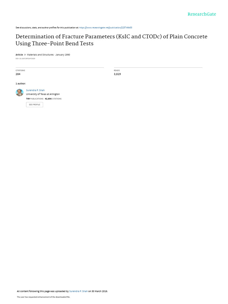 Determination of Fracture Parameters KsIC and CTOD | PDF | Fracture ...