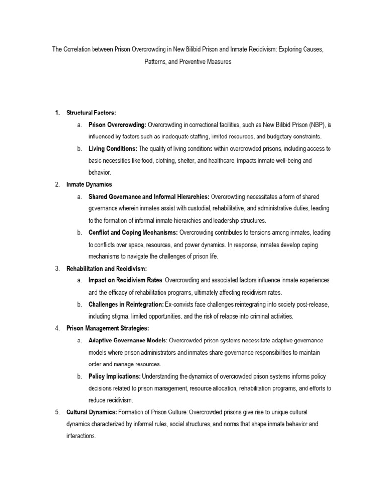 Overcrowding and Recidivism in NBP | PDF | Prison | Recidivism