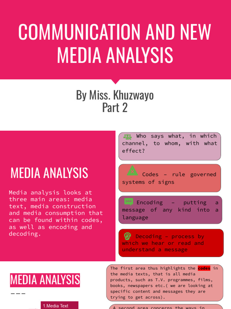 Media Analysis: Encoding and Decoding | PDF | Code | News