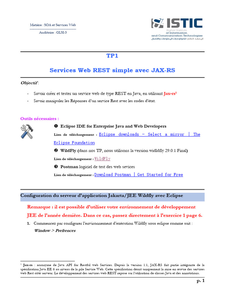 Création de Services REST avec JAX-RS | PDF | WildFly | Architecture de ...