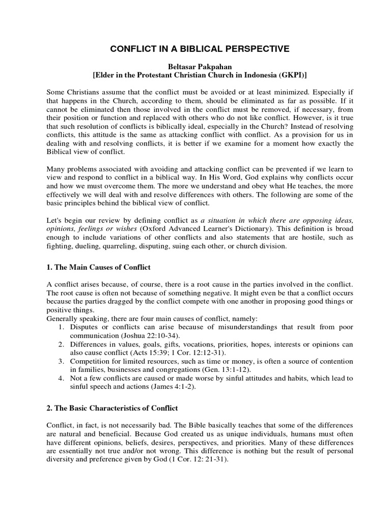 Biblical Principles for Conflict Resolution | PDF | Jesus | Bible