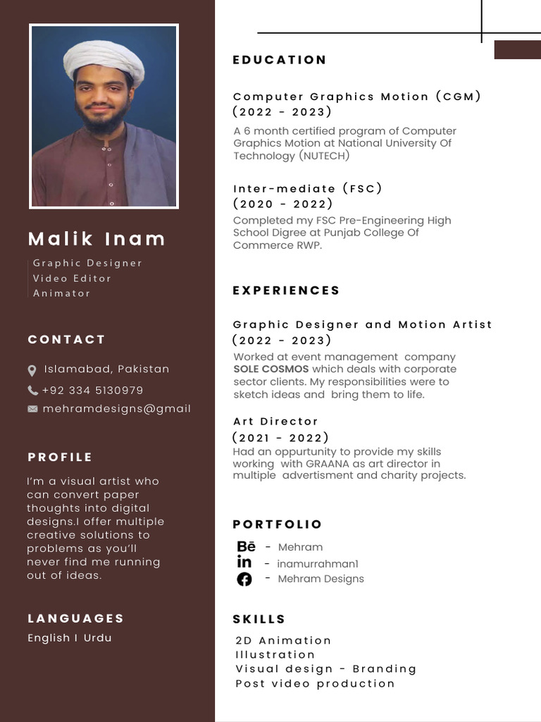 Graphic Designer & Motion Artist Profile | PDF