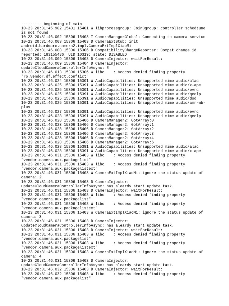 Camera Service Log Analysis | PDF | Computing | Software