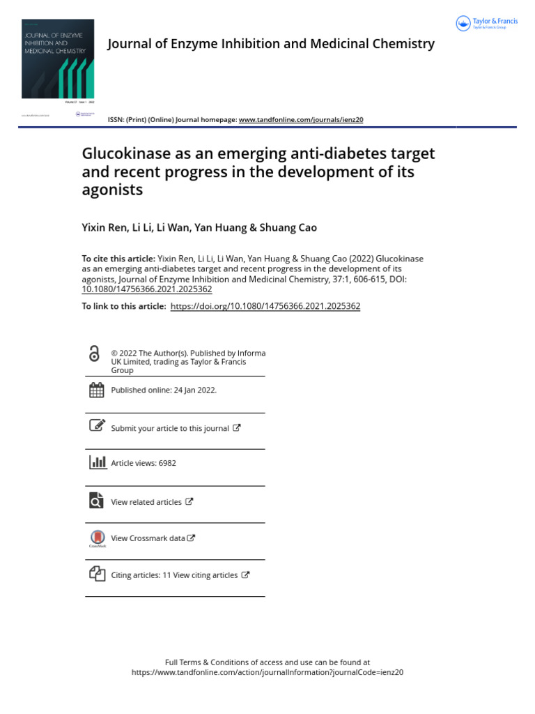 2022-J of 酶和药物-Glucokinase综述 | PDF | Glucose | Insulin