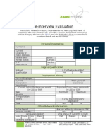 Pre Interview Evaluation Form - 2010