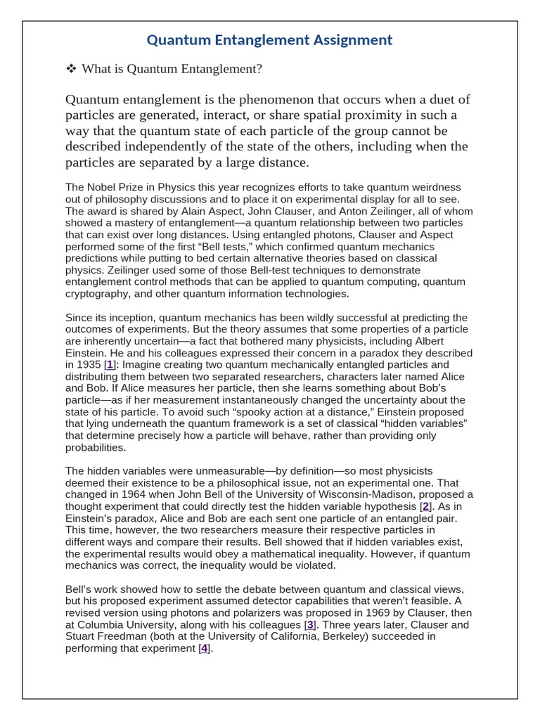 What Is Quantum Entanglement | PDF | Quantum Entanglement | Quantum ...