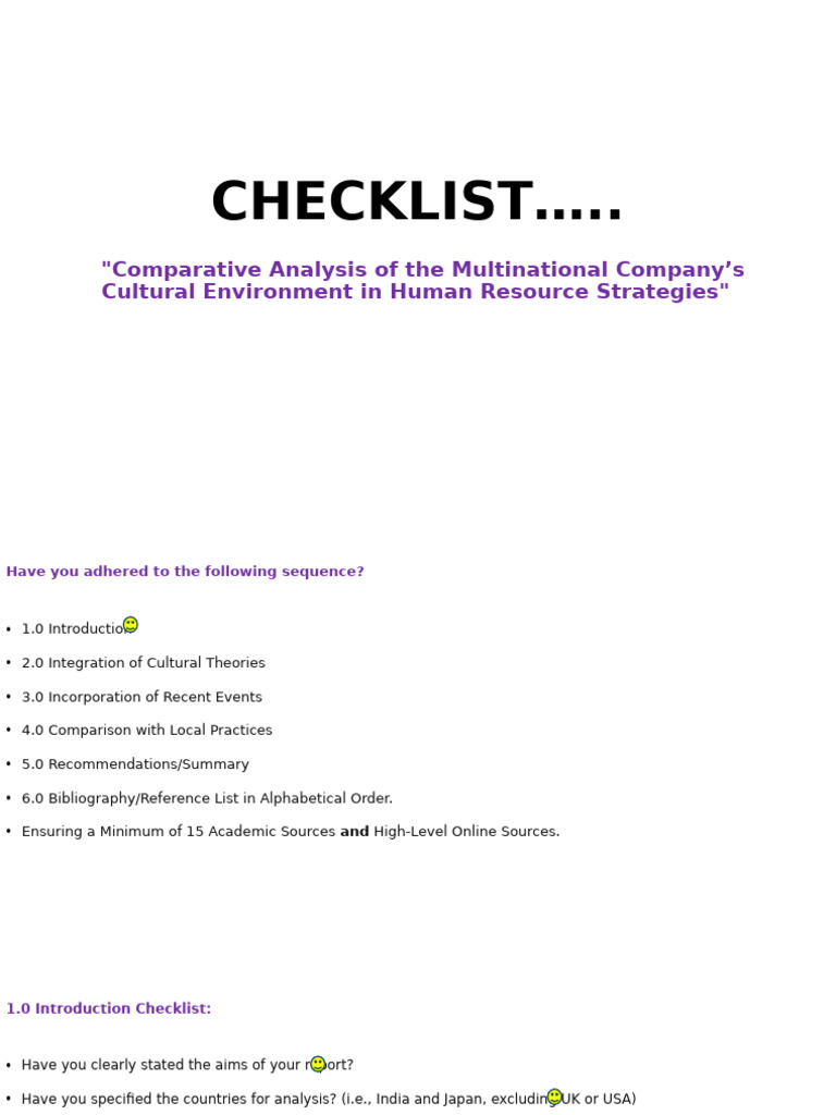 Student Checklist - ICHRM 2024 - Sem A | PDF | Business