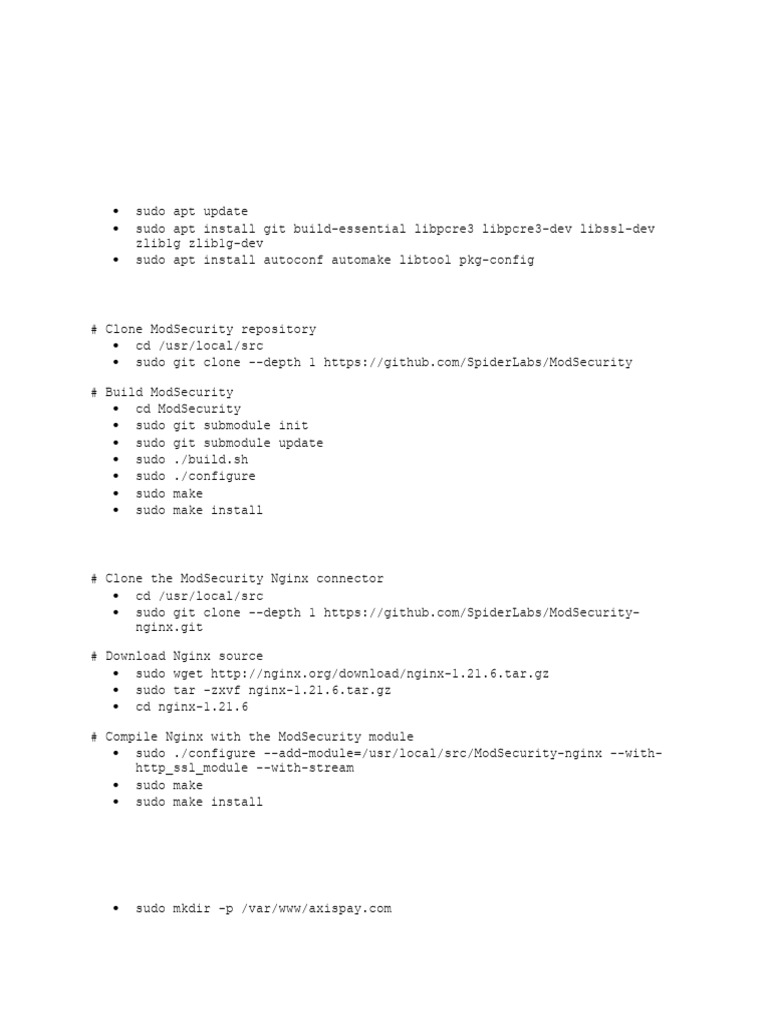Install ModSecurity with Nginx Guide | PDF | Unix Software | Utility ...