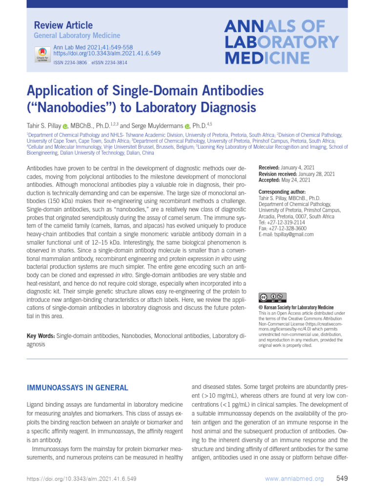 Application of Single-Domain Antibodies | PDF | Antibody | Proteins