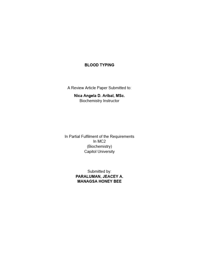 Laboratory Report Format-1 | PDF | Blood Type | Body Fluids