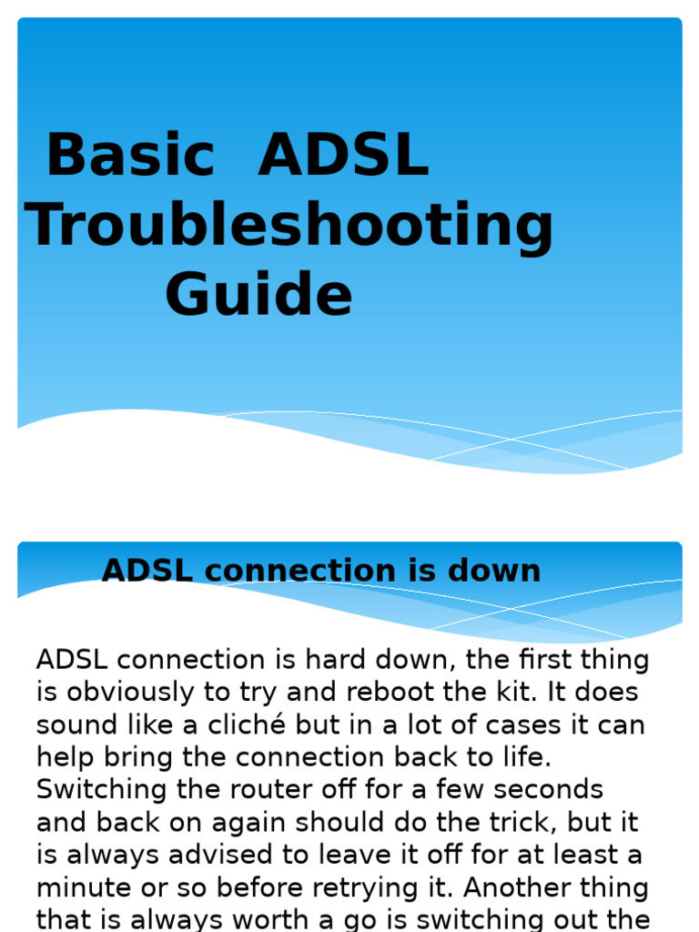 ADSL Troubleshooting for Home Users | PDF | Telephone | Electrical ...