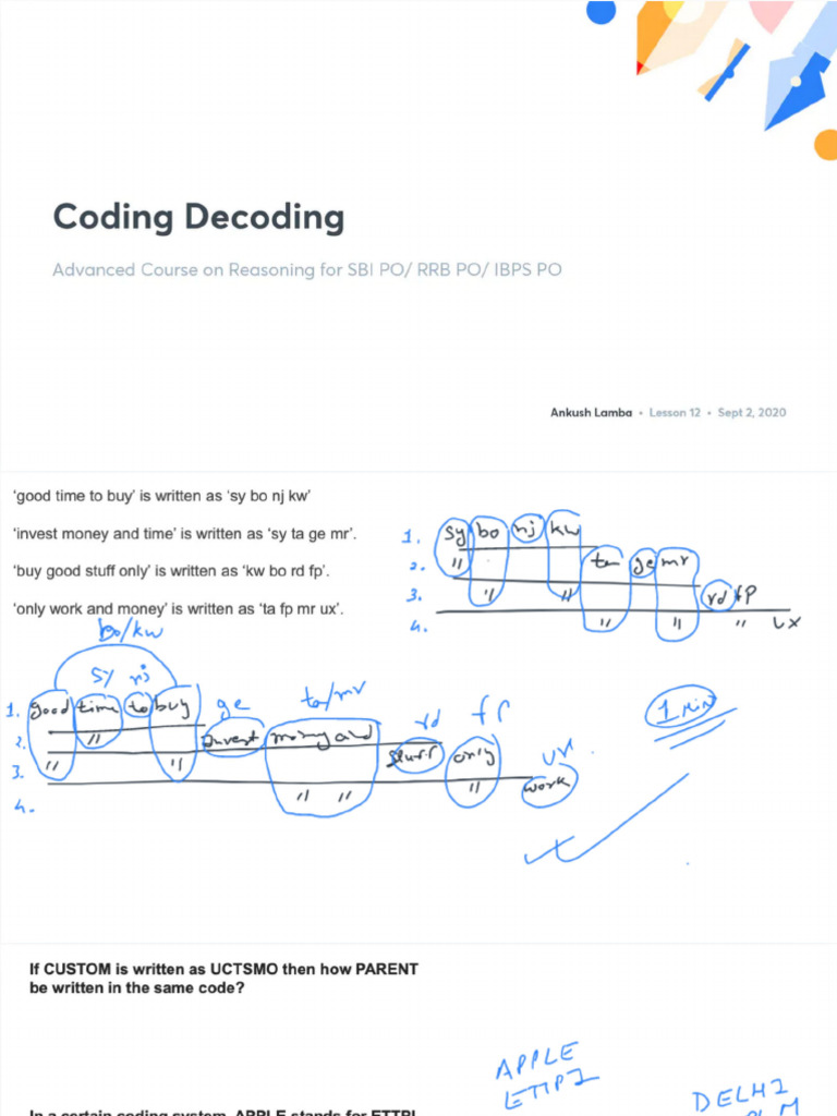 Coding Decoding With Anno | PDF