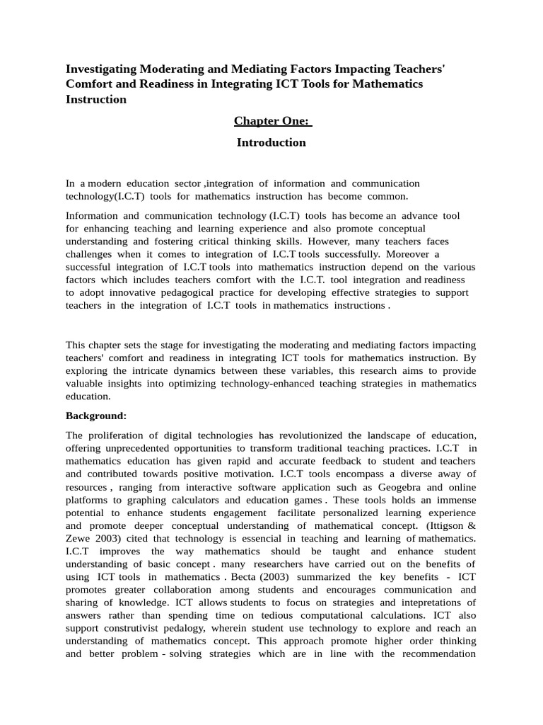 Factors Affecting ICT Integration in Math Teaching | PDF | Educational ...